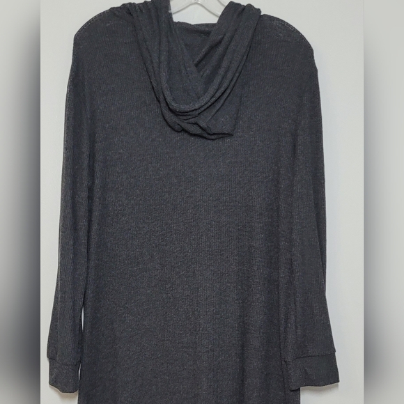 Joyspun hooded Rib Knit Robe Grey Med 8-10 - Picture 5 of 9